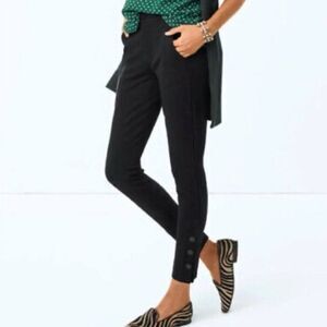 CAbi Black Trouser With Ankle Button Detail Size 6